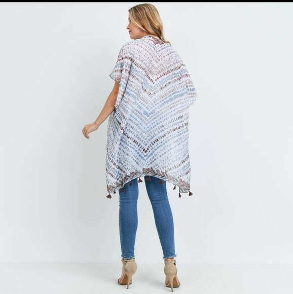 Kimono Boho Tassel White/Brown/Tuquoise Free Earrings! New! - Picture 4 of 7